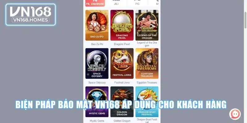 Biện pháp bảo mật VN168 áp dụng cho khách hàng