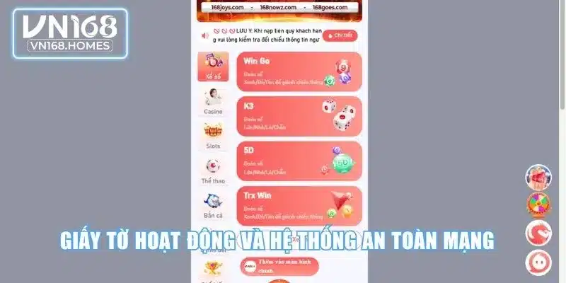 Giấy tờ hoạt động và hệ thống an toàn mạng