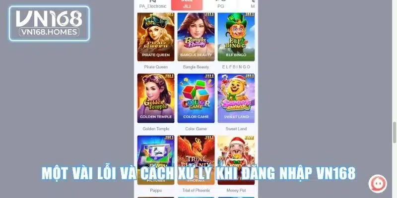 Một vài lỗi và cách xử lý khi đăng nhập VN168