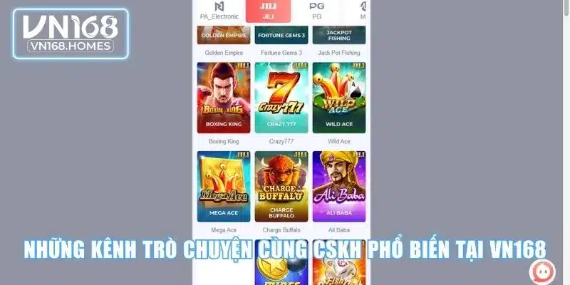 Những kênh trò chuyện cùng cskh phổ biến tại VN168