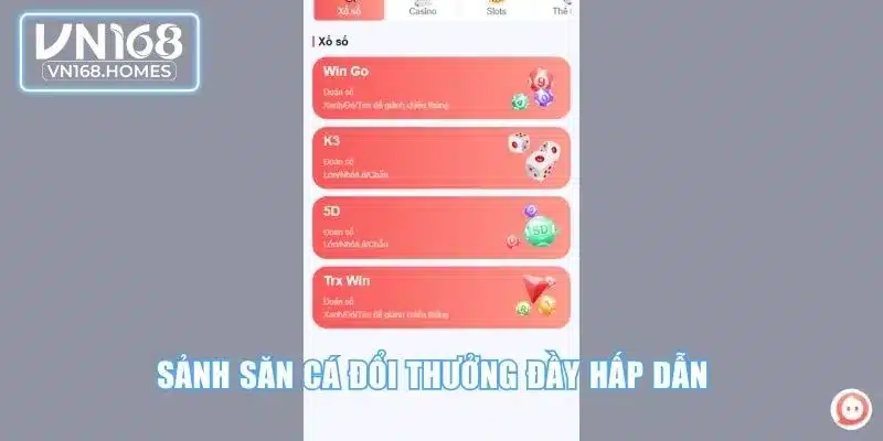 Sảnh săn cá đổi thưởng đầy hấp dẫn