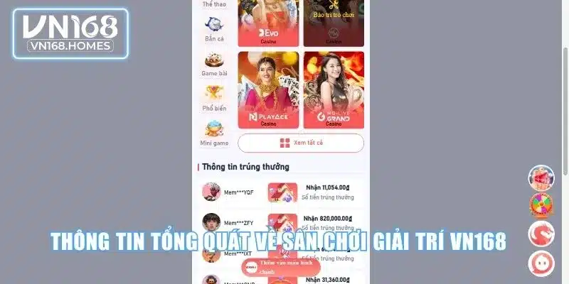 Thông tin tổng quát về sân chơi giải trí VN168